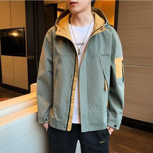 New Autumn 2021 Hooded Workwear Casual Jacket Jacket For Boys Fashion Korean Version Of The Loose Men Handsome Trend Jaquetas