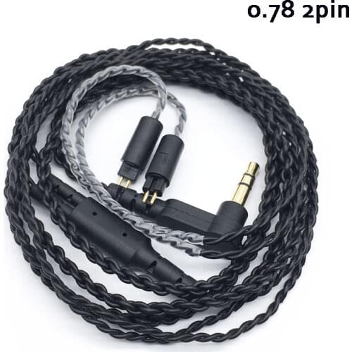 New 0.78 2PIN 4 Cell Copper Core Upgrade Cable Custom Earphone with Mic For 1964 JH U16 UE18 QDC W4R UM3X ES3 ES5 TFZ Headset