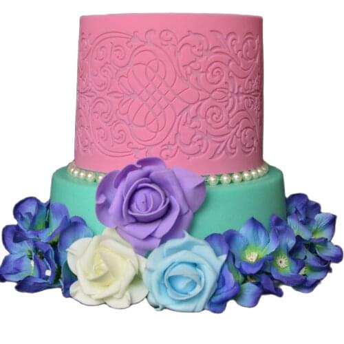 New Pattern Lace Mat Silicone Mold Sugar Lace Pad Cake Brim Decoration Mold Kitchenware DIY Tool H750