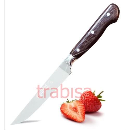 Surbisa 61003 Stainless Steel Handmade Wooden Handle Kitchen Vegetable Fruit Sausage Chef Slicing Knife Made in Turkey