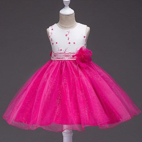 Baby Girls Clothes Sleeveless Princess Children Flower Girl Dresses For Wedding Party 3-10 Years Kids Appliques Long Prom Gowns