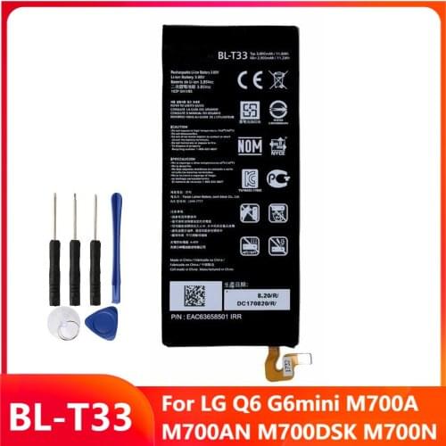 Original Replacement Phone Battery BL-T33 For LG Q6 G6mini M700A M700AN M700DSK M700N BL-T33 Rechargable Batteries 3000mAh