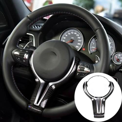Steering Wheel Trims For BMW M2 M3 M4 F87 F80 F82 M6 F06 F12 F13 F15 X5M F85 F16 X6M F86 Real Carbon Fiber Steering Wheel Cover