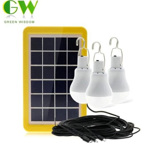 Portable Solar Lamp 15W LED Solar Light Bulb Solar Energy Panel Powered Emergency Tent Lights for Garden Outdoor Camping Fishing