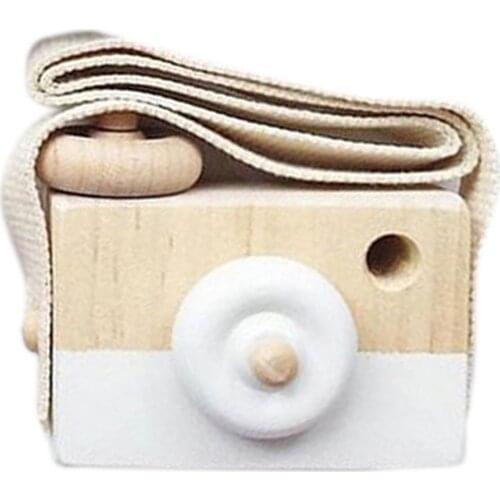 Cute Baby Toys Mini Hanging Wooden Camera Photography Toys For Kids Montessori Toy Gift Children Wooden DIY Present For Birthday
