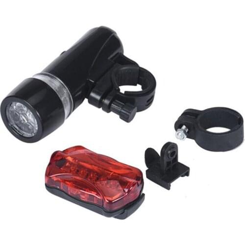 T2 Waterproof 5 LED Lamp Bicycle Bike Front Head Light + Rear Safety Flashlight Bike Accessories Retail&Wholesale