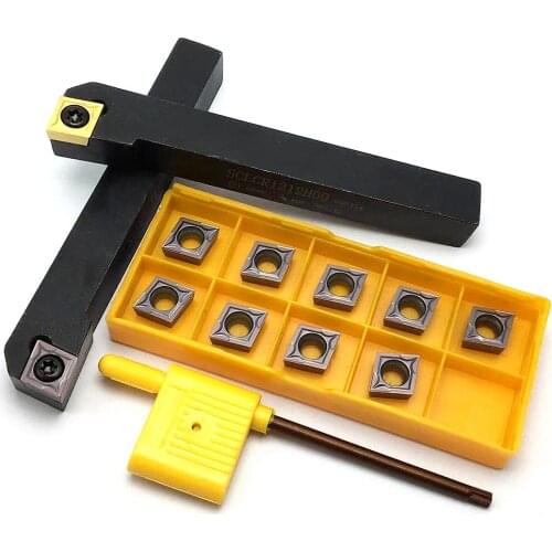 SCLCR1616H09 SCLCR1212H09 SCLCR2020K09 SCLCR2525M09 CNC lathe 95 degree tool post + 10 CCMT09T304 CCMT09T308 carbide inserts