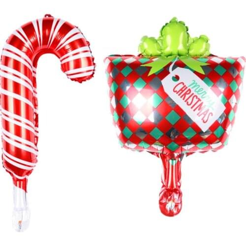 Mini Santa Cane Foil Balloon Child Christmas Gift Christmas Party Decoration Inflatable Balloon Toy