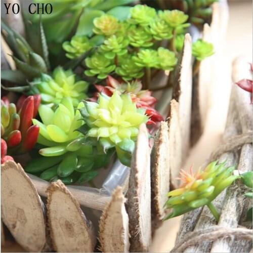 YO CHO 7PCS 3Colour Artificial Succulent Plant Home Office Decor Flower DIY Fake Lotus Succulents Garden Party Decoration