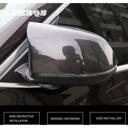 Door side rear view mirror cover for bmw X3 f25 X4 f26 X5 f15 X6 f16 carbon fiber and black rear view mirror trim casing
