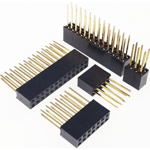 0.100" 2.54mm 2x3 P 6 8 14 26 Position Female PCB Pin Header Dual Row Vertical Through Hole Tail Length 11.5 mm For PC104
