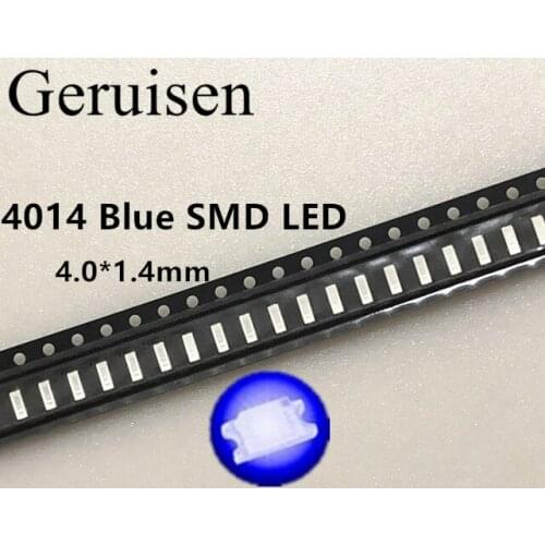 100pcs Hight quality blue 0.2w chip led 4014 smd led 460-475nm blue 4.0*1.4mm Chip light emitting diode(CE&Rosh)