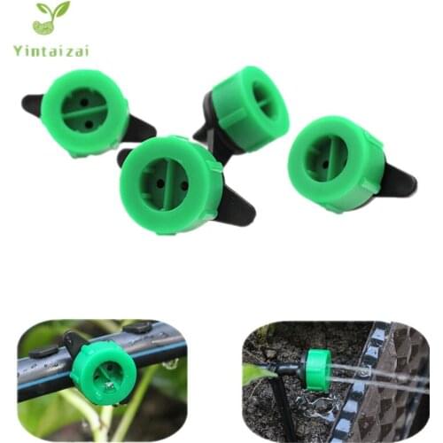 200PCS 2-Holes Plastic Drip Emitter Green Dripper Flow Adjustable Sprinkler Watering And Gardening Irrigation