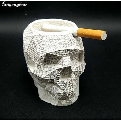 3D geometric skull ashtray mold concrete silicone mold hand-made resin plaster model mold home decoration tools