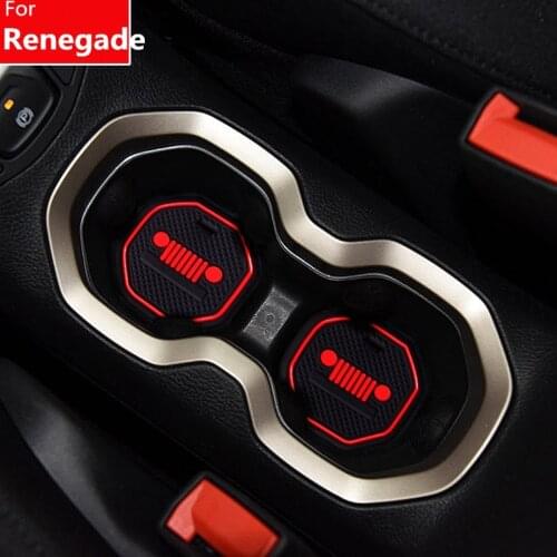3D Rubber Mat For Jeep Renegade 2015~2019 BU Lnterior Anti Slip Mat Door Slot Pad Cup Cushion Groove Mat Car Accessories
