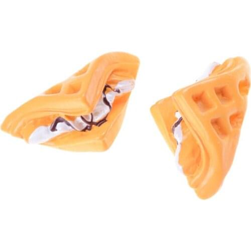 5pcs Waffle Sandwich Cake Ice cream Trinkets Dollhouse Mini Accessories