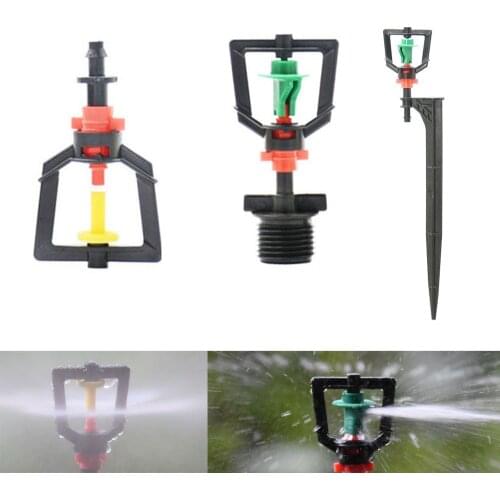 5Pcs 360 Degrees Rotating Sprinkler Refraction Mist Nozzle With Nozzle Holder 1/2 Thread Barb Connector Watering Irrigation