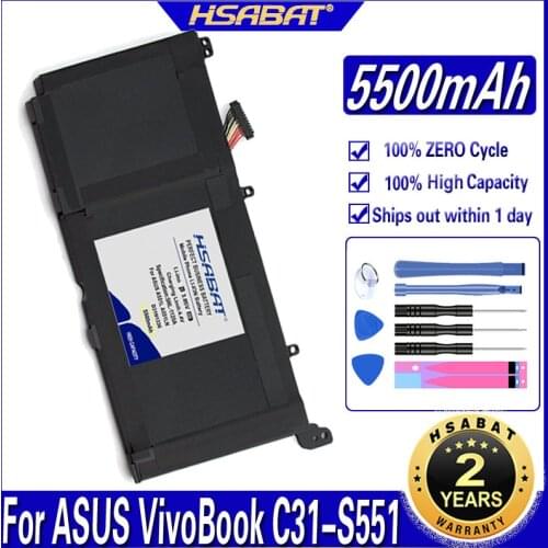 HSABAT B31N1336 Battery for ASUS VivoBook C31-S551 S551L S551LB S551LA R553L R553LN R553LF K551L K551LN V551L V551LA Batteries
