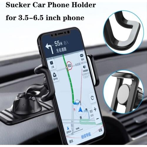 Sucker Car Phone Holder GPS No Magnetic Car Holder for 3.5-6.5 inch iPhone 12 Stand in Car Stand Mount Support Car Phone Mount
