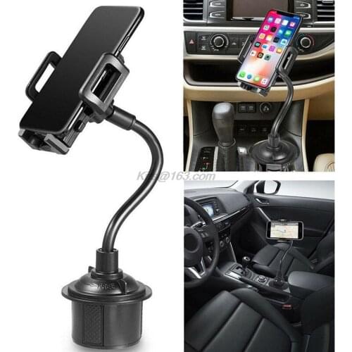 Free shipping Universal Car Mount Adjustable Gooseneck Cup Holder Cradle for iPhone Samsung Huawei Xiaomi Cell Phones