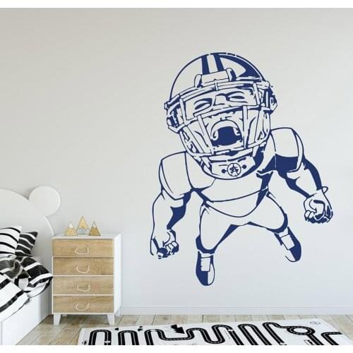 Free shipping American football Vinyl Kitchen Wall Stickers Wallpaper For Living Room Bedroom Mural Custom