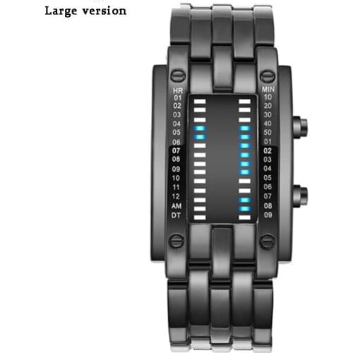 LED Display Lava Iron Samurai Fashion Mens Watches Casual Rectangular Waterproof Sports Digital Wristwatches Womens Watches