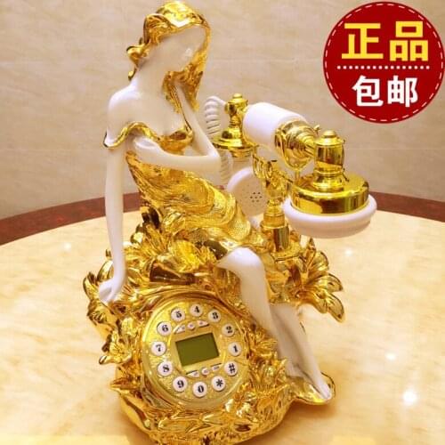 European American retro Dong antique telephone office household telephone fixed landline pastoral fashion Decoration home Dial
