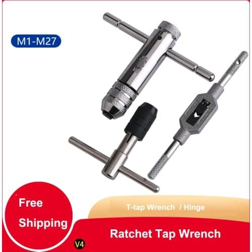 Ratchet Tap Wrench / T-tap Wrench / Reinforced Forward and Reverse Wrench Extended Hinge Wrench (M1-M20)