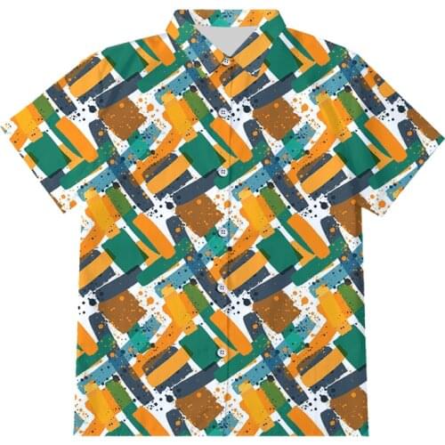 IFPD EU Size New Fashion Button Shirts 3d Hot Sale Print Color Paint Pattern Shirts Unisex Man/womans Short Sleeve Tops Hiphop