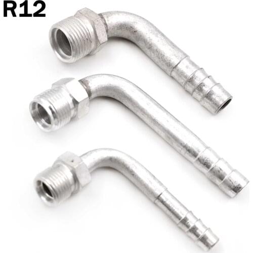 6 pcs )(curved) Automotive / Car air conditioning aluminum fittings, hose Joints R12 3/8,1/2,5/8 outer thread connector