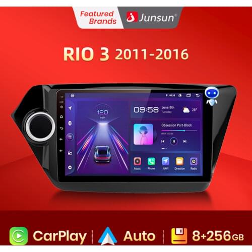 Junsun V1 Android 10.0 AI Voice Control 4G DSP CarPlay Car Radio Multimedia GPS For KIA RIO 3 2011 2012 2013 2014-2016 no 2 din