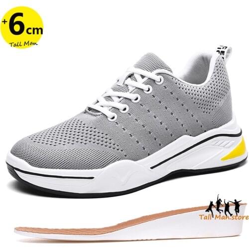 Elevator Shoes Men Sneakers Height Increasing Shoes Leisure Sports Tall Man Increase Shoes Insole 6cm