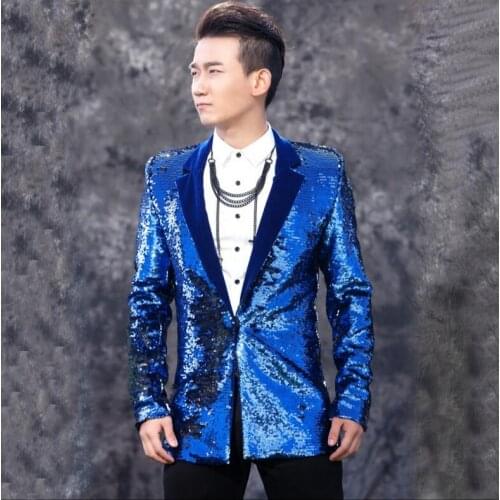 M-3xl New 2020 Mens Clothing Singer Dj Sequins Suit Groom Formal Dress Nightclub Male Singer Korean Blazer Men Coats