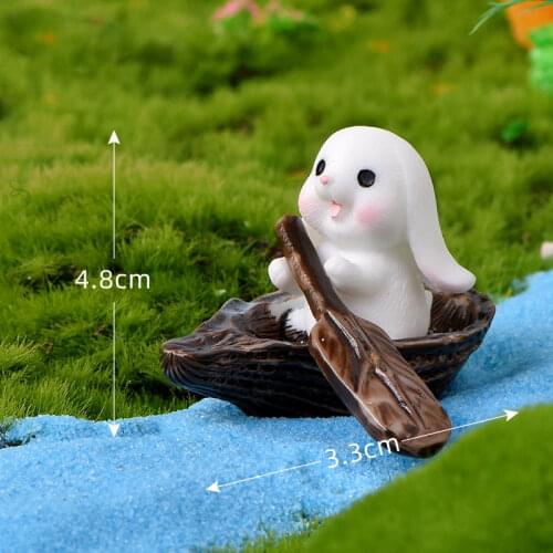 Cute Rabbit Animal Miniature Moss Micro Landscape Ornament Decor Resin Mini Bird Egg Fairy Garden Figurine Home Decoration