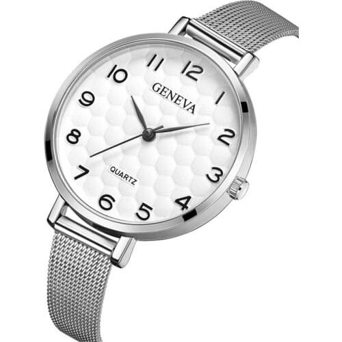 Fashion Luxury Womens Watch Alloy Strap Honeycomb Design Arabic Number Pointer Dial women watches zegarek damski часы женские