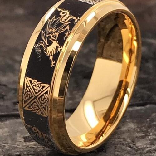 2021 New Arrival Mens Ring Fashion Black Gold Two-color Animal Pattern Male Business Gift Luxury Jewelry for Men Wholesale