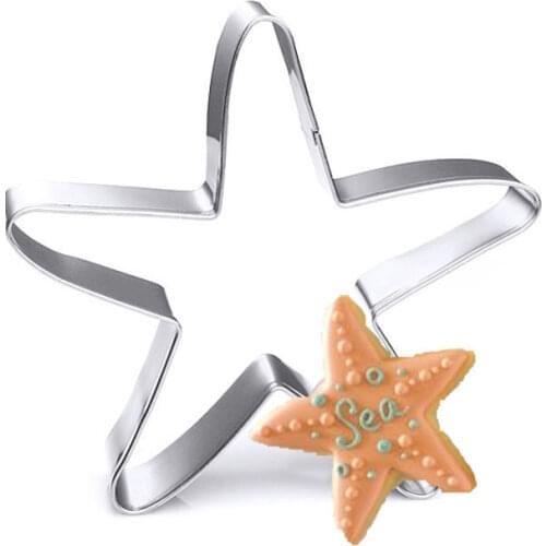 Starfish Conch Shell Cookie Cutter Stainless Steel Biscuit Knife Baking Fruit Cut Kitchen Tools Embossing Printing