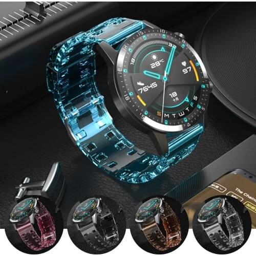 Translucent Silicone Strap For HUAWEI Watch GT 2 GT2 46mm 42mm Wrist Band for HONOR Magic Watch 2 MagicWatch Watchband Bracelet