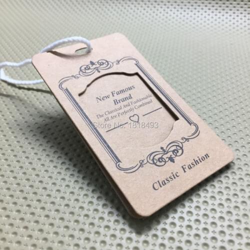 Customize shape cutting labels/clothing kraft paper hang tags/garment printed tags/cardboard tags/clothing label/trademark/brand