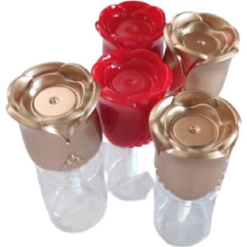 Empty Lip Gloss Tube Round Clear Cosmetic Packaging Bottle Gold/Red Cap Plastic Lipgloss Tubes with Clear Wands 50pcs