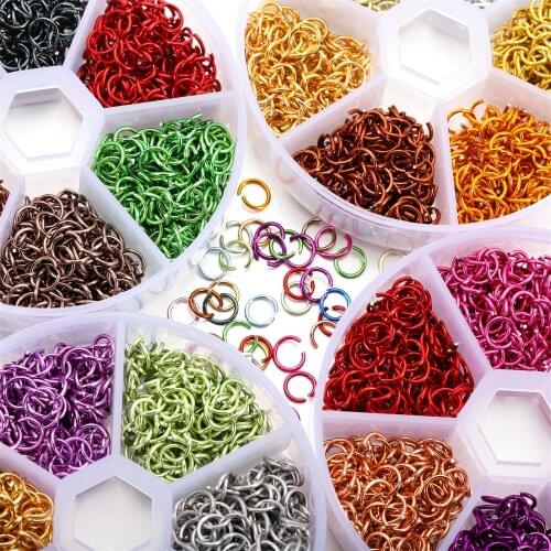 1080Pcs/Box 6mm Colorful Open Jump Rings Split Jump Ring Connector for DIY Necklace Crafts Jewelry Making Findings Accessories