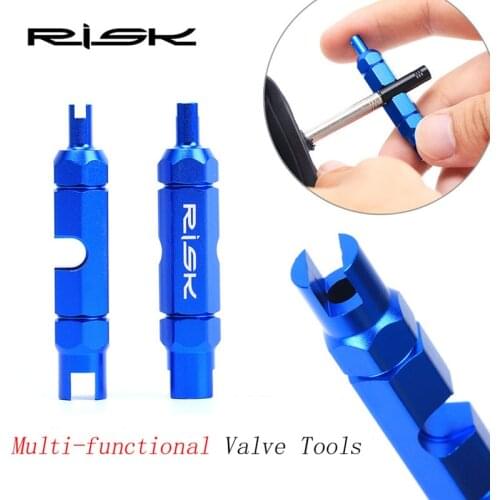 Risk Multifunctional Bicycle Presta/Schrader Valve Disassembly Tools Alloy MTB Road Bike Tire Valve Extension Rod Repair Tool