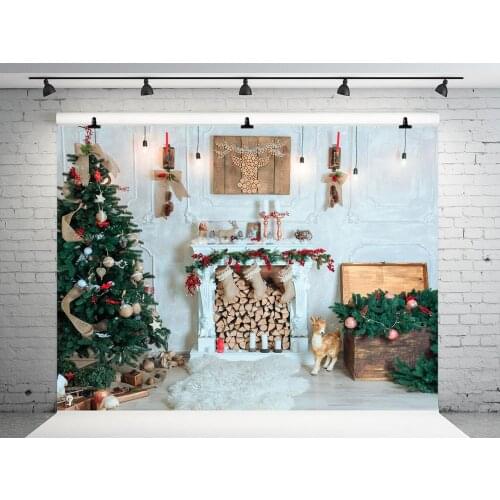 VinylBDS 7x5ft Christmas Background Photography Home Decor Christmas Studio Backdrop Elk Background For Photo Studio