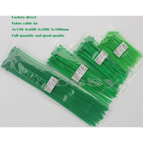 Green color Self-locking plastic nylon tie cable tie fastening ring 150/200/250mm cable tie zip wraps strap nylon