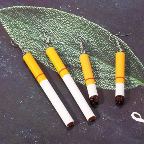 Harajuku style retro cigarette butt earrings funny funny fashion personality nightclub cigarette pendant womens long earring je
