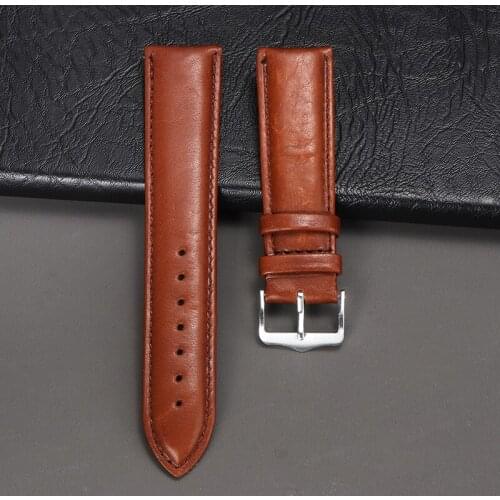 Shellhard1pc Luxury Watch Band 12mm-24mm Soft Sweatband Unisex Leather Sport Wrist Steel Buckle Watch Band Strap Belt