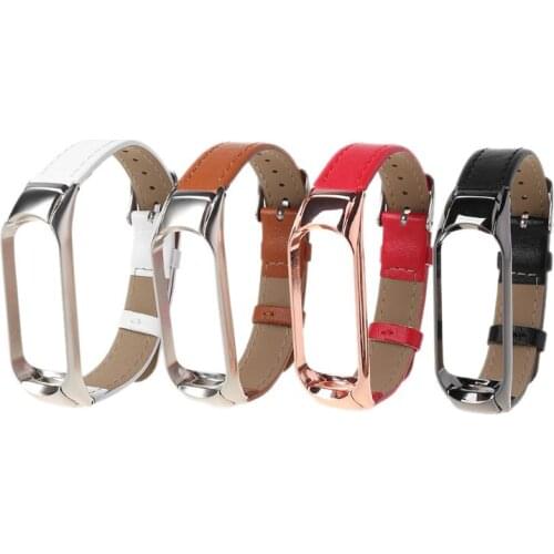 Replacement Leather Wrist Bracelet Sport Strap Watch Band for Xiaomi Mi Band 4