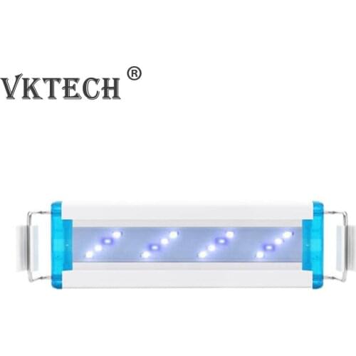 US EU Plug Fish Luminaire Aquarium Light Adjustable Plant White Blue Lighting Slim Waterproof Supplies AC 90-260V
