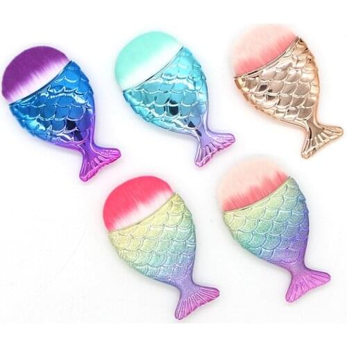 Unique Laser Mermaid Nail Powder Dust Brush Gel Dust Cleaning Brushes Make Up Brush For Nail Art Nail Salon Supplies And Tools