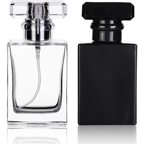 30ml High Quality Glass Perfume Bottle Transparent Black Bottles Travel Pocket Glass Spray Bottles Dispenser Atomizer